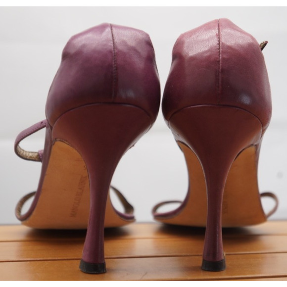Merlot Manolo Blahnik strappy leather sandals with side buckle size 36 - Picture 5 of 9